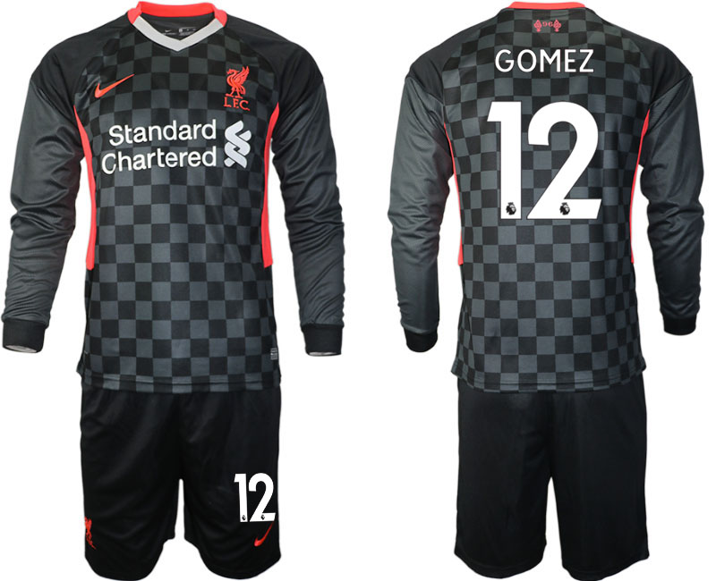Men 2021 Liverpool away long sleeves #12 soccer jerseys->liverpool jersey->Soccer Club Jersey